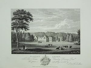 An Original Antique Engraving llustrating Flaxley Abbey in Gloucestershire. Published in 1827