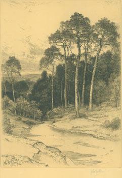 (Thames Valley Landscape, Stream Flowing Through Forest).