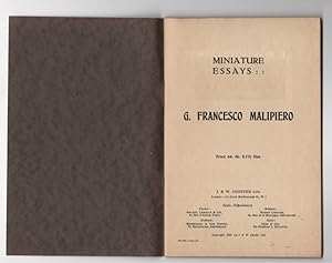 Miniature Essays: G. Francesco Malipiero
