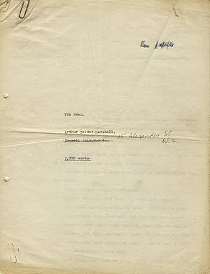 Original typescript for "The Swan," published in "A Date with a Duchess, and Other Stories"