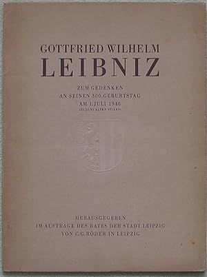 Gottfried Wilhelm Leibniz - Zum Gedenken and Seinen 300. Geburtstag AM 1. Juli 1946) (21. Juni Al...