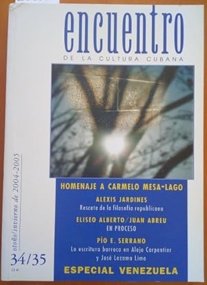 ENCUENTRO DE LA CULTURA CUBANA Nº 34/35. HOMENAJE A CARMELO MESA-LAGO.