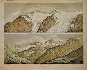 Two 1865 Aquatints and Two 1865 Maps of Adamello and the Adamello-Presanella Alps Region