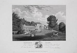 An Original Antique Engraving llustrating Gatcombe Park in Gloucestershire, The Seat of David Ric...