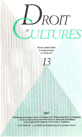 Droit et cultures n° 13