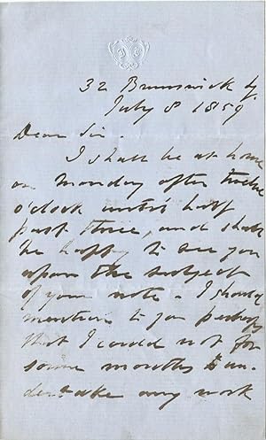 1859 John Leech Autograph Letter Signed