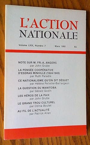 L'Action nationale, revue d'information nationale, Vol. LXIX, no 7, mars 1980