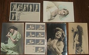 Lot of 6 early Sample Postcards Pretty Girls, Boudoir, Sample Postcards