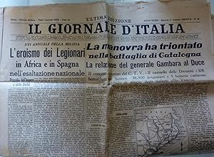 IL GIORNALE D'ITALIA ULTIMA EDIZIONE Martedì 31 Gennaio 1939 XVII LA MANOVRA HA TRIONFATO NELLA B...