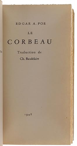 LE CORBEAU. Traduction de Ch. Baudelaire.: