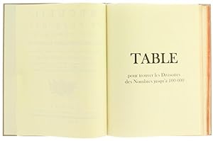TABLE POUR TROUVER LES DIVISOIRES DES NOMBRES JUSQU'A 100 000. RECUEIL DE PLANCHES POUR LA NOUVEL...