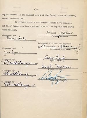 Document SIGNED, 9 pp, 4to, August 28, 1950, New York City