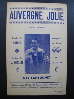 Auvergne Jolie Valse J. Vaissade Chant Piano ou Accordéon