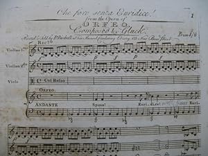 GLUCK C. W. Orfeo Che faro senza Euridice Chant Orchestre ca1800