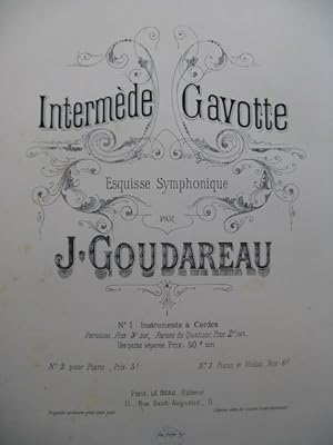 GOUDAREAU Jules Intermède Gavotte Piano Violon