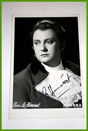Photographie autographe signée du baryton Pierre Le Hemonet