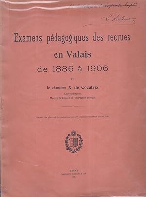 Examens pédagogiques des recrues en Valais de 1886 à 1906