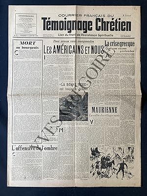 TEMOIGNAGE CHRETIEN-N°33-VENDREDI 12 JANVIER 1945
