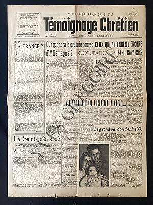 TEMOIGNAGE CHRETIEN-N°58-VENDREDI 6 JUILLET 1945