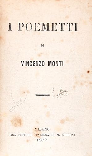 I poemetti di Vincenzo Monti