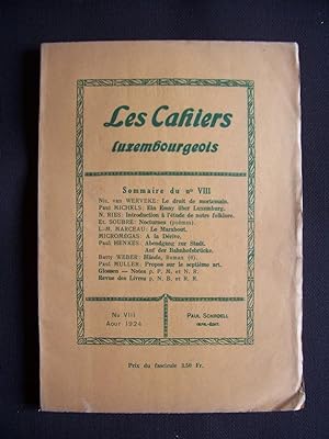 Les cahiers luxembourgeois - N°8 1924