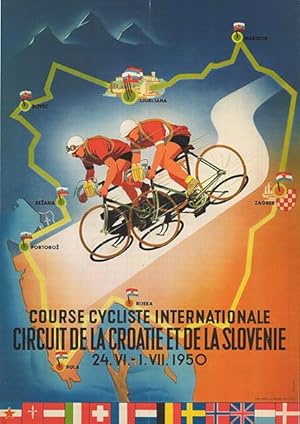Course cycliste internationale circuit de la Croatie et de la Slovenie 24. VI. - 1. VII. 1950.