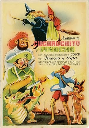 Aventuras de Cucuruchito y Pinocho (Original Spanish brochure from the 1943 film)