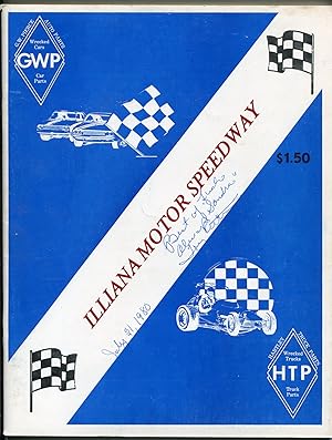 Illiana Motor Speedway Program-7/21/1980-ASA-USAC-CORA-signed cover-FN