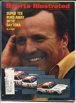 Sports Illustrated 2/28/1972-AJ FOyt-Daytona 500-Wood Bros #21 car-NASCAR-FN