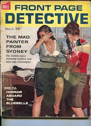 FRONT PAGE DETECTIVE-MARCH 1959-SPICY-MURDER-KIDNAP-RAPE-BILL STONE COVER-poor P