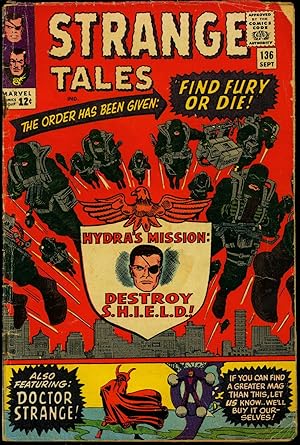Strange Tales #136 1965- Nick Fury- Dr Strange- Kirby- Ditko G