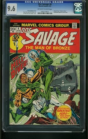 DOC SAVAGE #4 1973-CGC GRADED 9.4-DEATH IN SILVER-FROGMAN COVER 9.6 1052774011