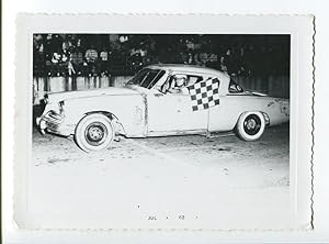 Studebaker Vintage Stock Car Photo 3.75'x5.25' Checkered Flag Winner