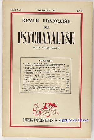 Revue Française de Psychanalyse Tome XXI n°2