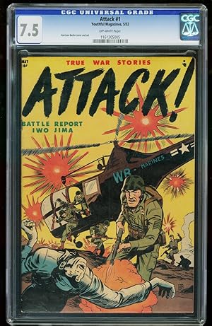 ATTACK #1-CGC 7.5-1952-HIGHEST COPY-VIOLENT WAR CVR-SOUTHERN STATES 1161205005