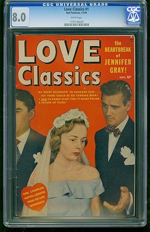 LOVE CLASSICS #1-1949-CGC 8.0-WHITE PAGES!!-MARVEL-SOUTHERN STATES 1197194029