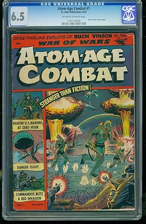 Atom-Age Combat #1-CGC 6.5-Buck Vinson- St John-SOUTHERN STATES 1197124005