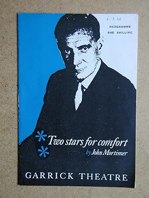 Two Stars for Comfort By John Mortimer. Theatre Programme.