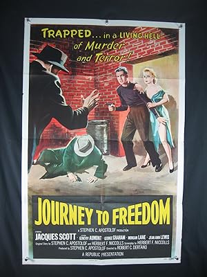 JOURNEY TO FREEDOM-JACQUES SCOTT-27X41-ORIG POSTER-1957 VG/FN