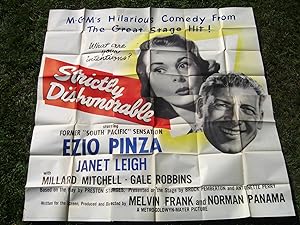 STRICTLY DISHONORABLE-JANET LEIGH-EZIO PINZA-1951-80X80-6 SIX SHEET-HUGE PO VF