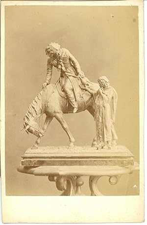 Sculpture à identifier, personnage à cheval