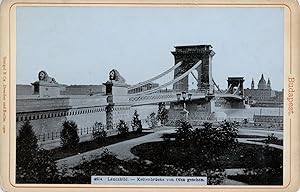 Stengel & Co., Hungary, Budapest, Lanczhild - Kettenbrücke von Ofen gesehen
