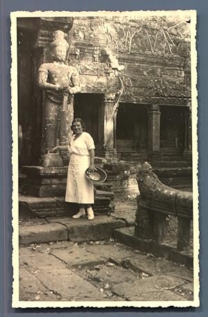 Cambodge, Angkor, Statue d'un gardian