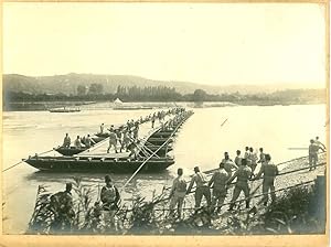 France, Construction d'un Pont sur barques par le 6e régiment du génie