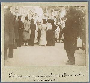 Tunisie, Tunis (    ), Fêtes du Carnaval 1901. Char de la Musique