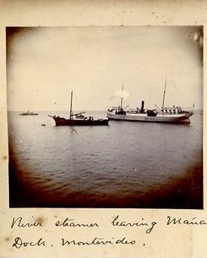 Uruguay, Montevideo, River steamer leaving Mana Dock