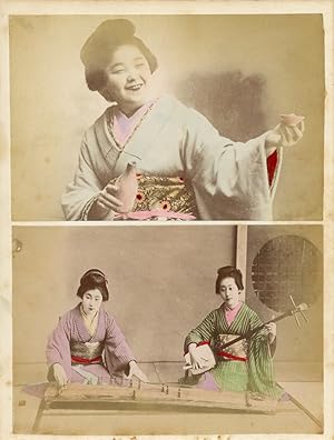 Japon, Une danseuse et deux femmes musiciens