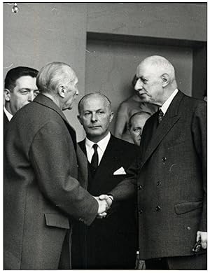 France, Général Charles de Gaulle et Konrad Adenauer, ex Chancelier Allemand