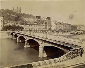 ND. France, Lyon, le pont Tilsitt et le coteau de la Fourvière