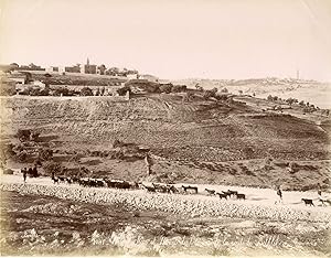 Bonfils. Palestine, Mont Sion et Mont Oliviers de la route de Bethlehem